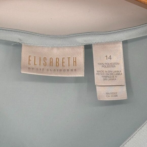 Elisabeth By Liz Claiborne Womens V-Neck Top & wrap Skirt Set Size 14- 16 Blue - Picture 4 of 15